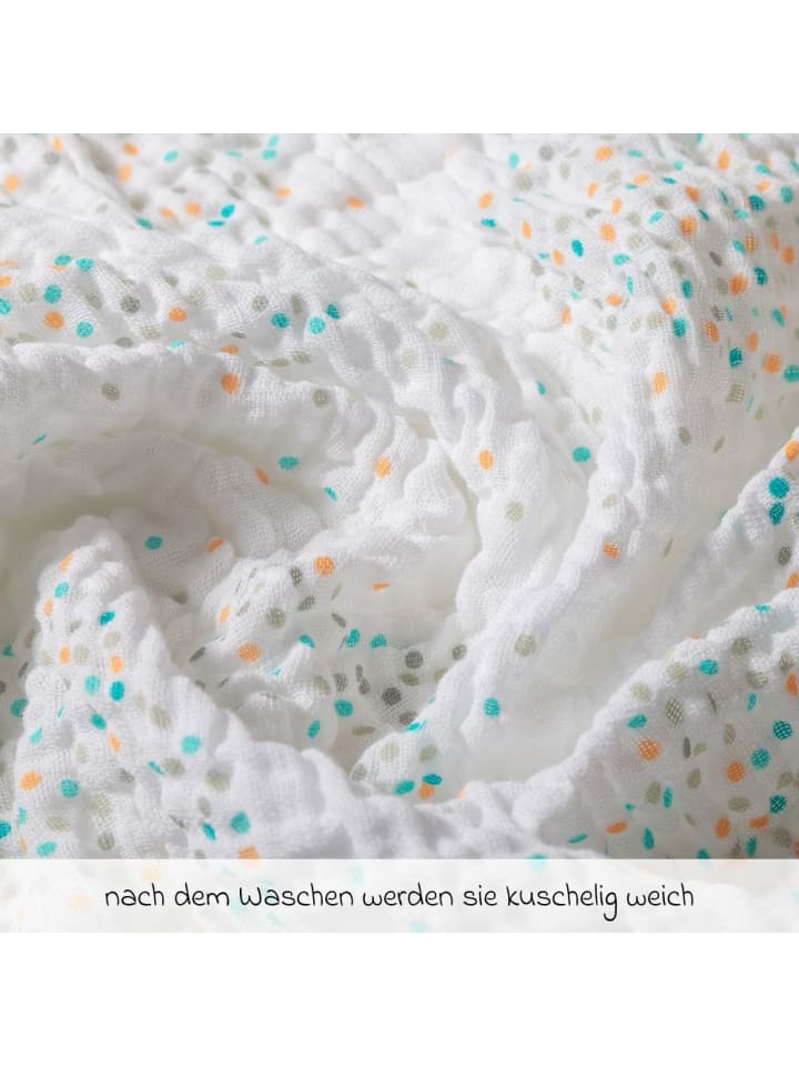 Makian Mullwindel / Mulltuch 3er Pack 80 x 80 cm - Punkte in bunt günstig kaufen onesize