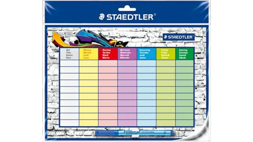 STAEDTLER Stundenplan mit Folienschreiber mehrfarbig
