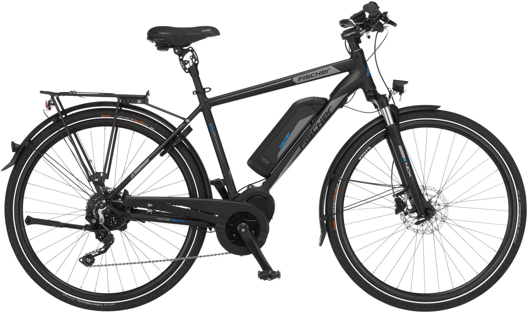 FISCHER Fahrrad E-Bike VIATOR ETH 1861 557, 10 Gang Shimano Deore Schaltwerk, Kettenschaltung, Mittelmotor, 557 Wh Akku, (mit Gepäckträgertasche)