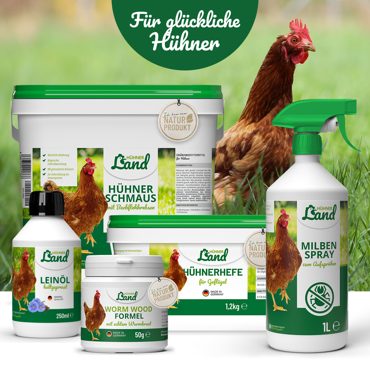 HÜHNER Land Futter & Heu HÜHNER Land Mauserhilfe 500g