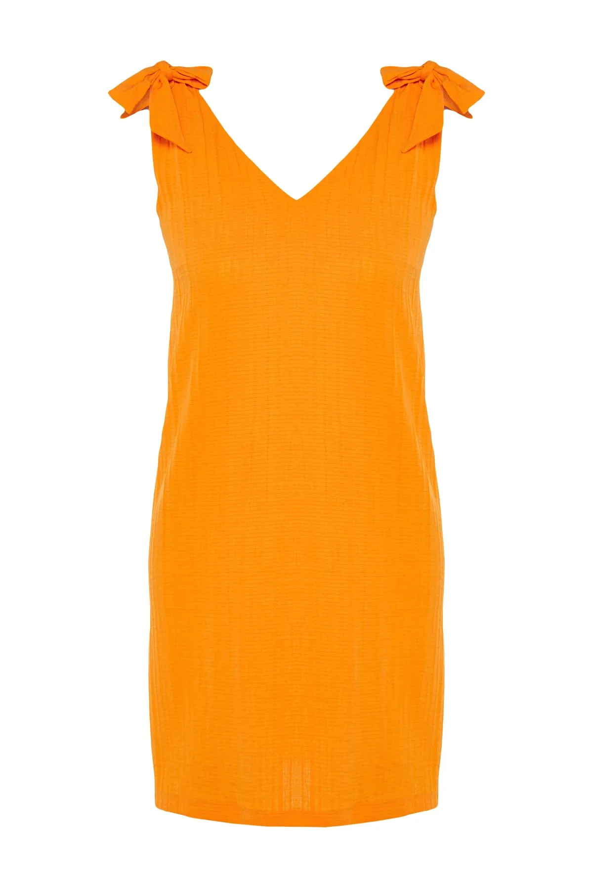 Trendyol Collection  Orangefarbenes, gewebtes Mini-Strandkleid zum Binden TBESS23EL00108