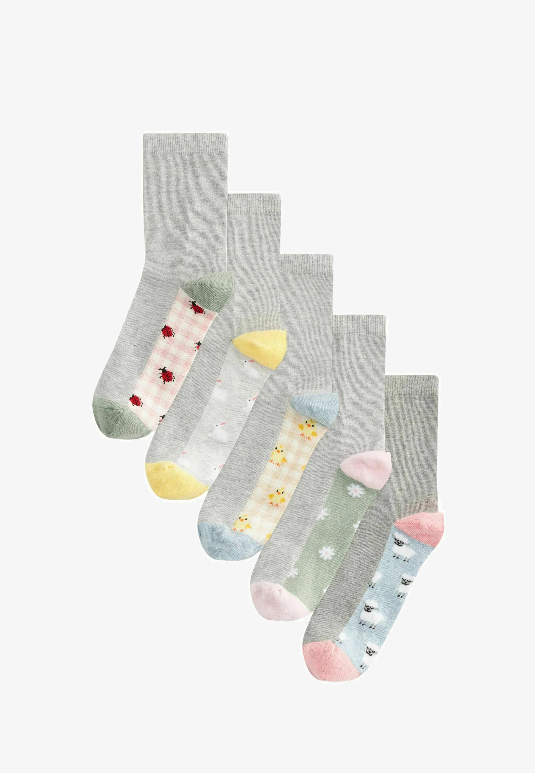 Pack de 5 calcetines con estampado animal de primavera