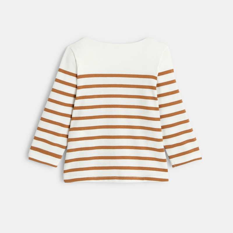 T-shirt marinière rayé marron bébé fille