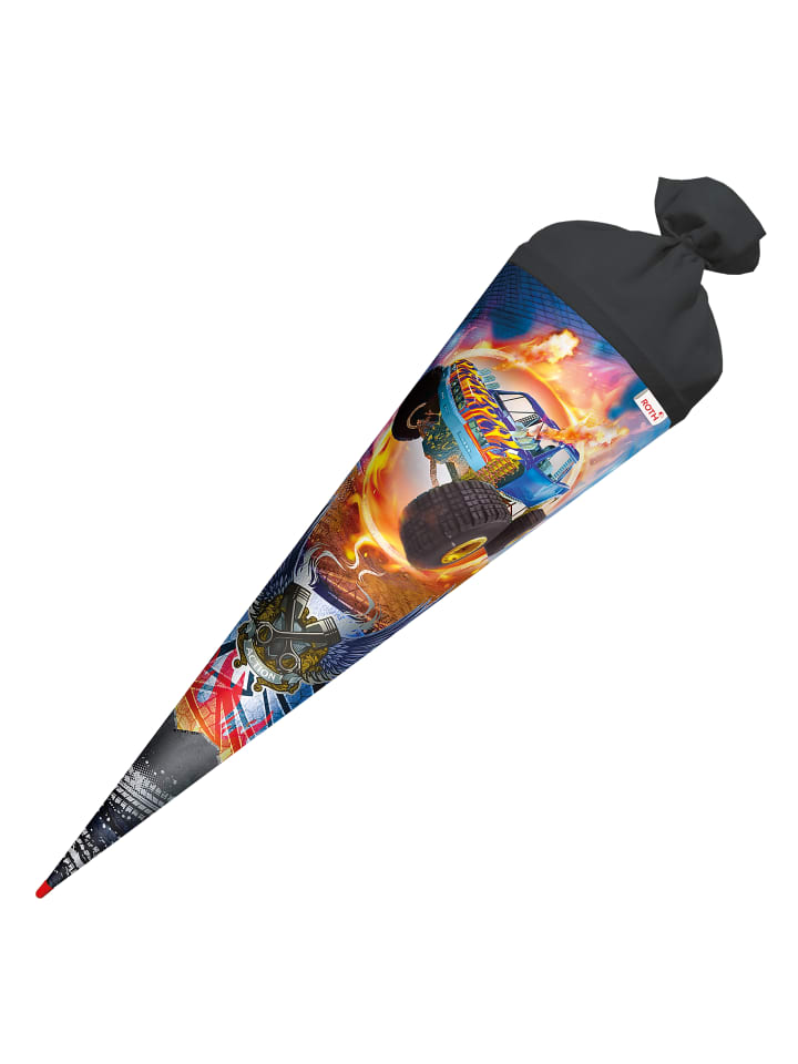 ROTH Schultüte groß Monstertruck Fire 70 cm, Glanzfolie in Orange günstig kaufen onesize