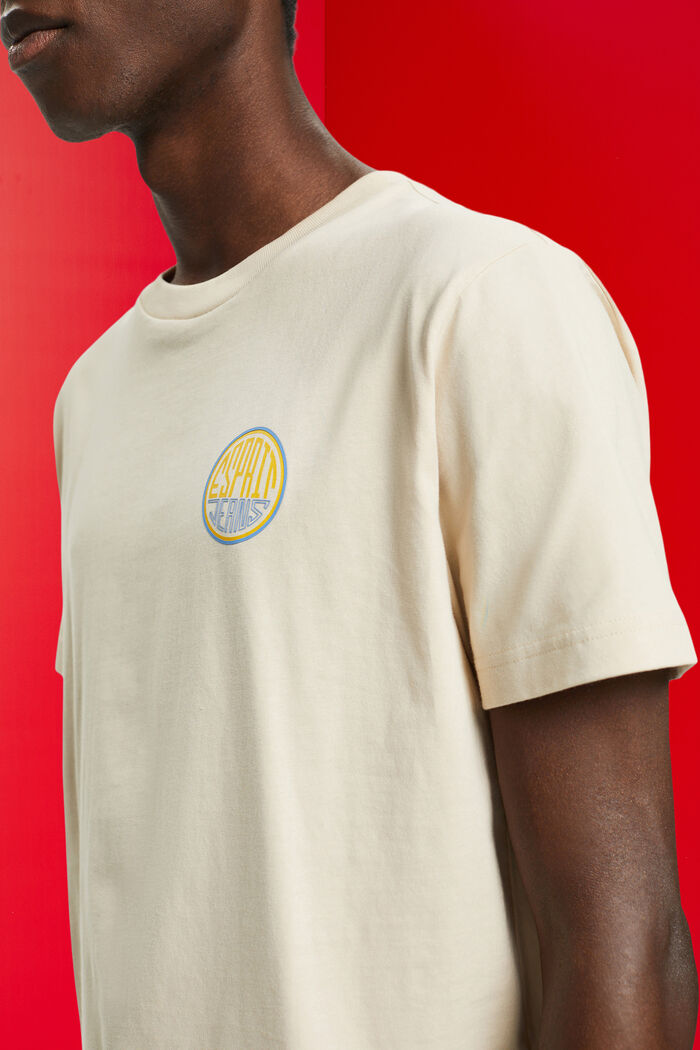 Baumwoll-T-Shirt mit Print auf der Brust