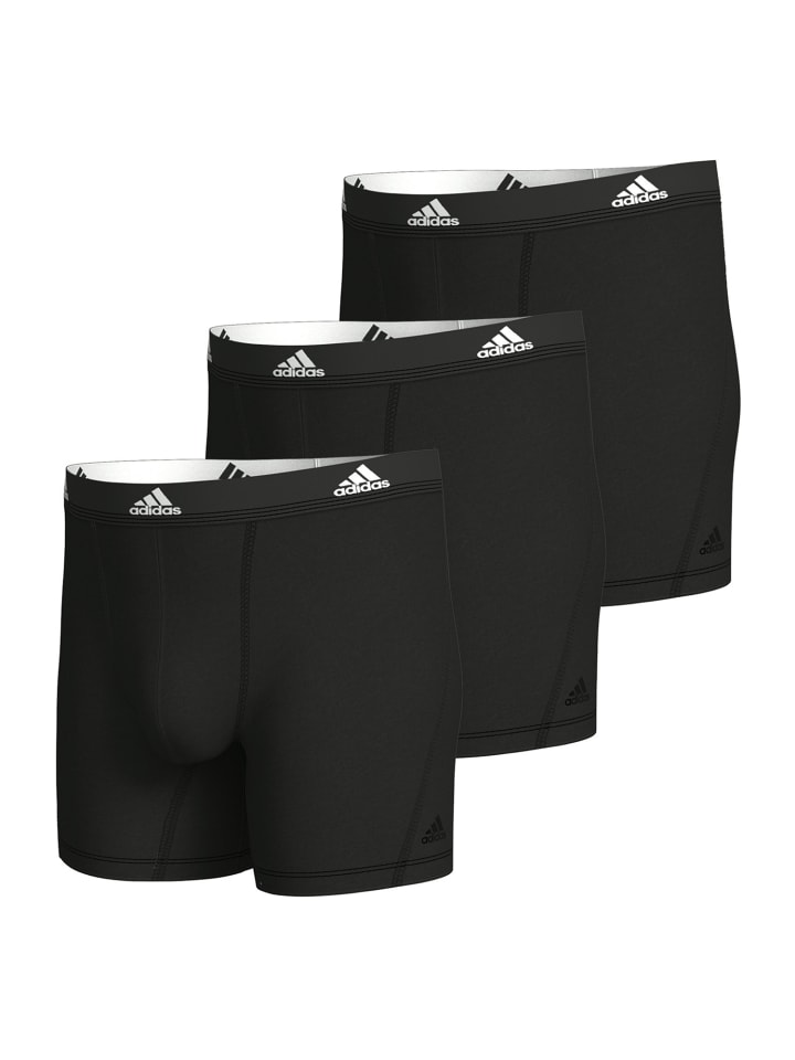 adidas Trunk Boxer Brief mit längerem Bein - Active Flex Cotton in Schwarz günstig kaufen