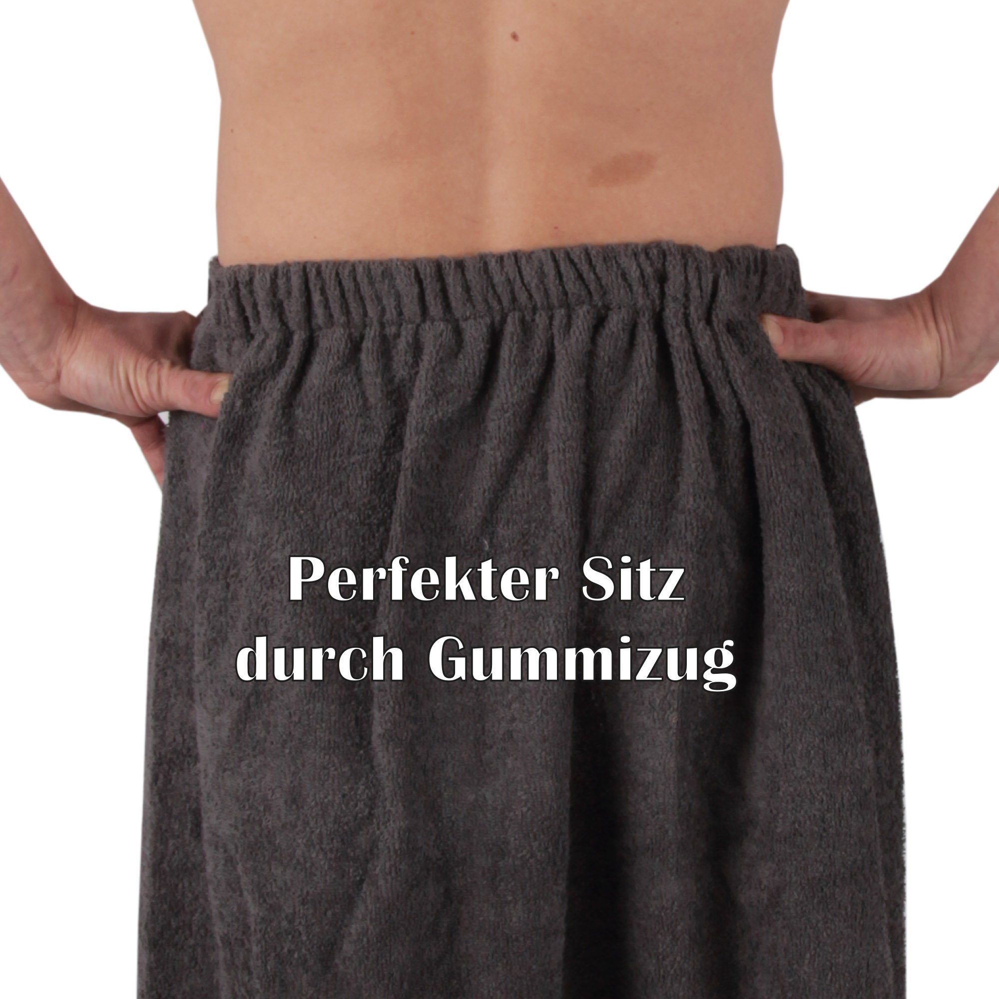Bestlivings Saunatuch Frottier Kilt, Baumwolle (1-St), Sauna Kilt mit Knopfverschluss und Gummbund