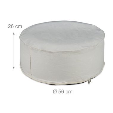 relaxdays Gartenlounge-Hocker Aufblasbarer Hocker in Creme