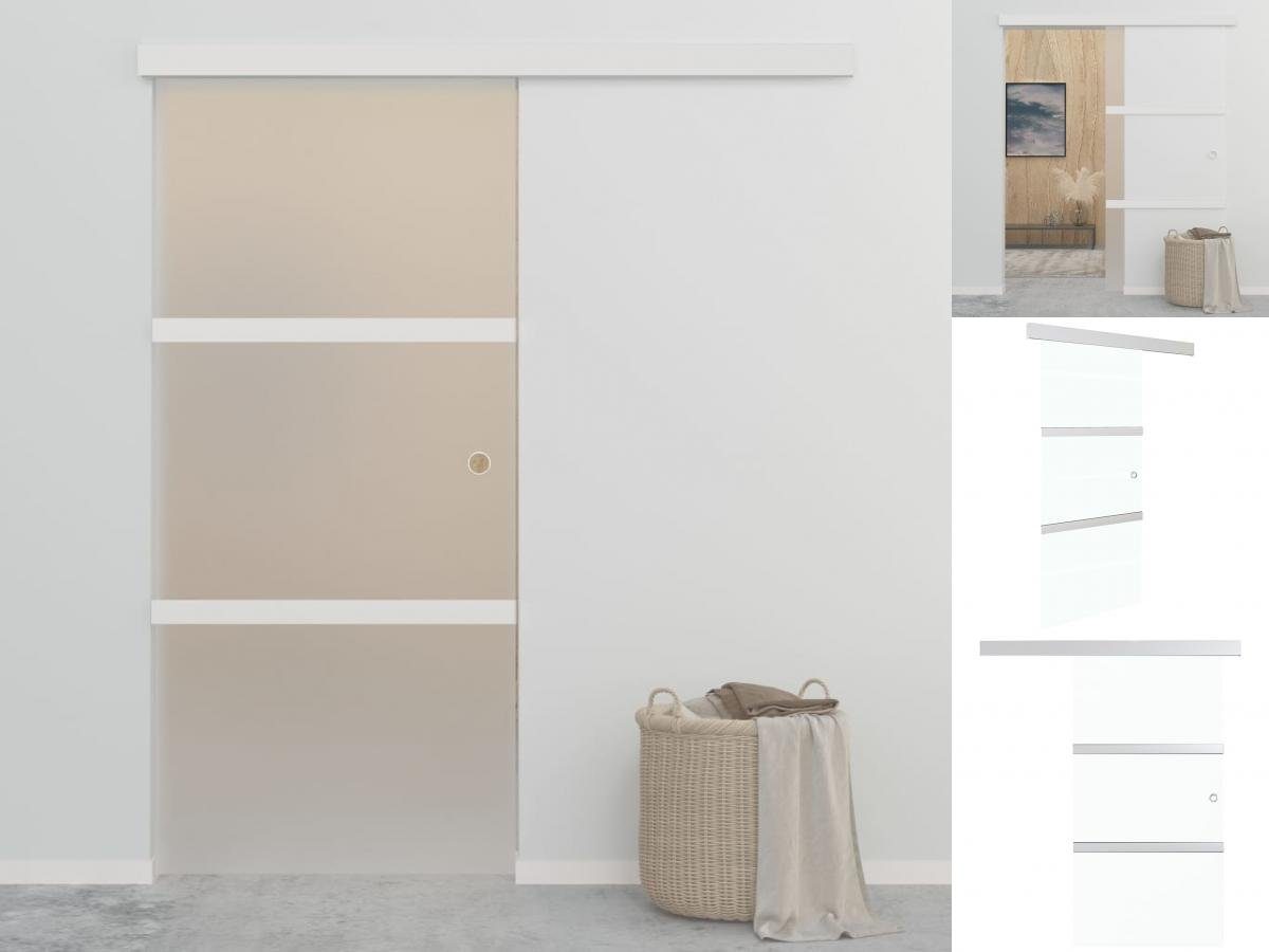 vidaXL Zimmertür Schiebetür ESG-Glas und Aluminium 90x205 cm Silbern
