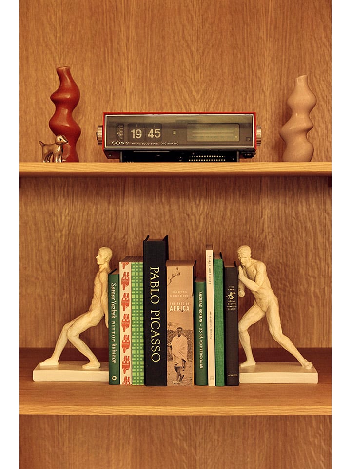 Jotex 2er-Set: Bücherhalter ''Human Push'' in Weiß - (B)16,5 x (H)26,7 x (T)11 cm günstig kaufen onesize