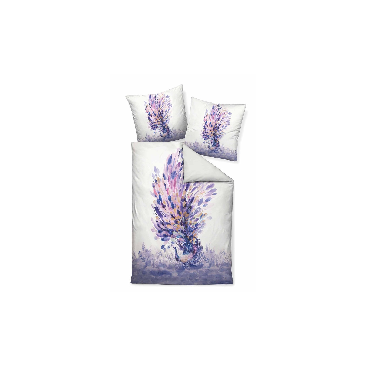 Janine Mako-Satin Bettwäsche modern art 42080-05 kreidelila