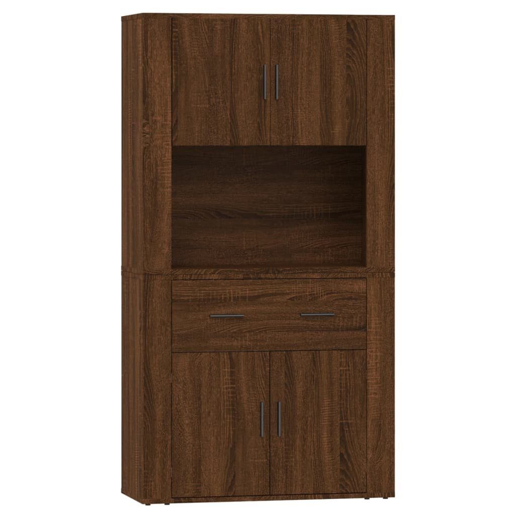 vidaXL Sideboard Highboard Braun Eichen-Optik Holzwerkstoff (2 St)
