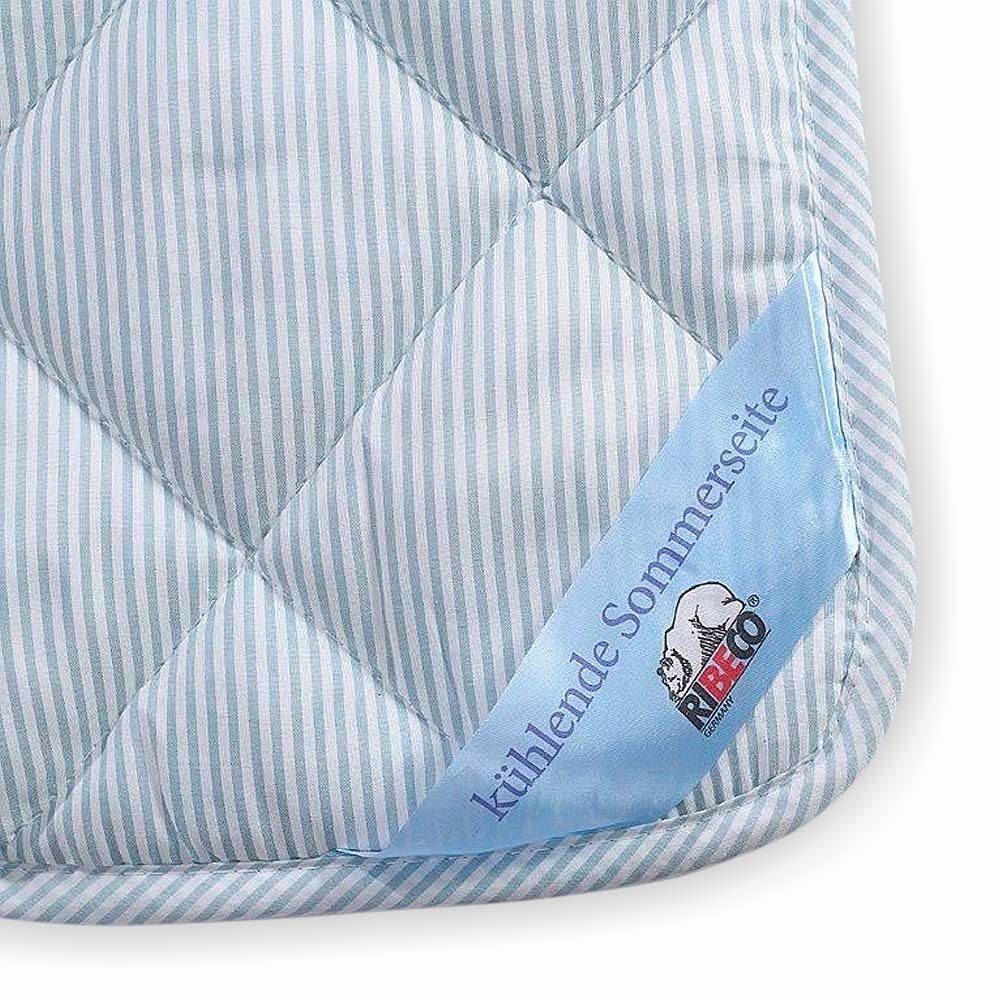 Topper Top Cool Matratzenauflage, RIBECO, 2 cm hoch, Polyester, (Wendematratzenauflage mit kühlendem Effekt, 2 cm hoch), Matratzenauflage, Matratzenschutz, Auflage, kühlende Sommerseite