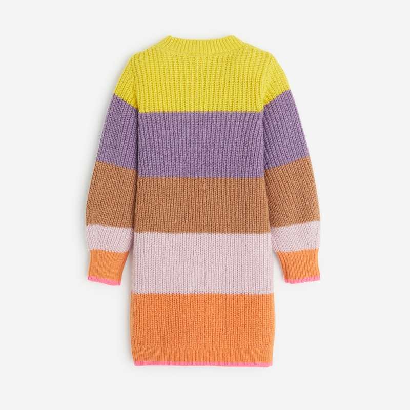 Robe multicolore fille jaune en tricot Catimini
