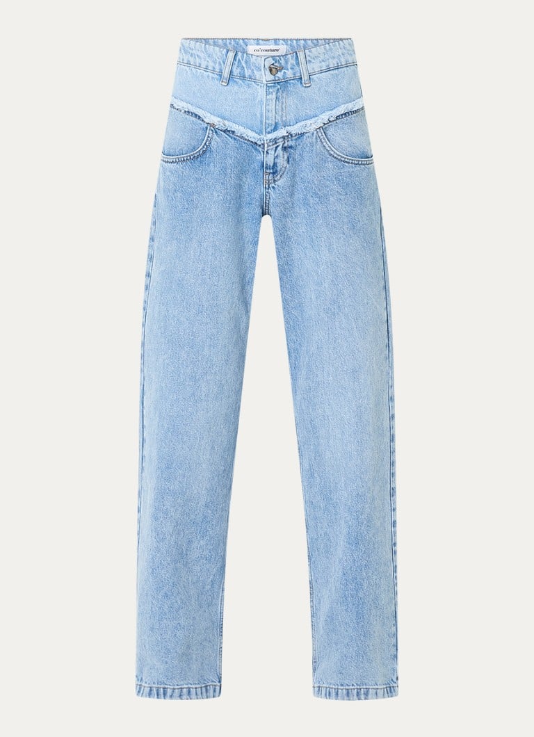 Jeans a gamba larga a vita alta Co'Couture Denim, lavaggio chiaro