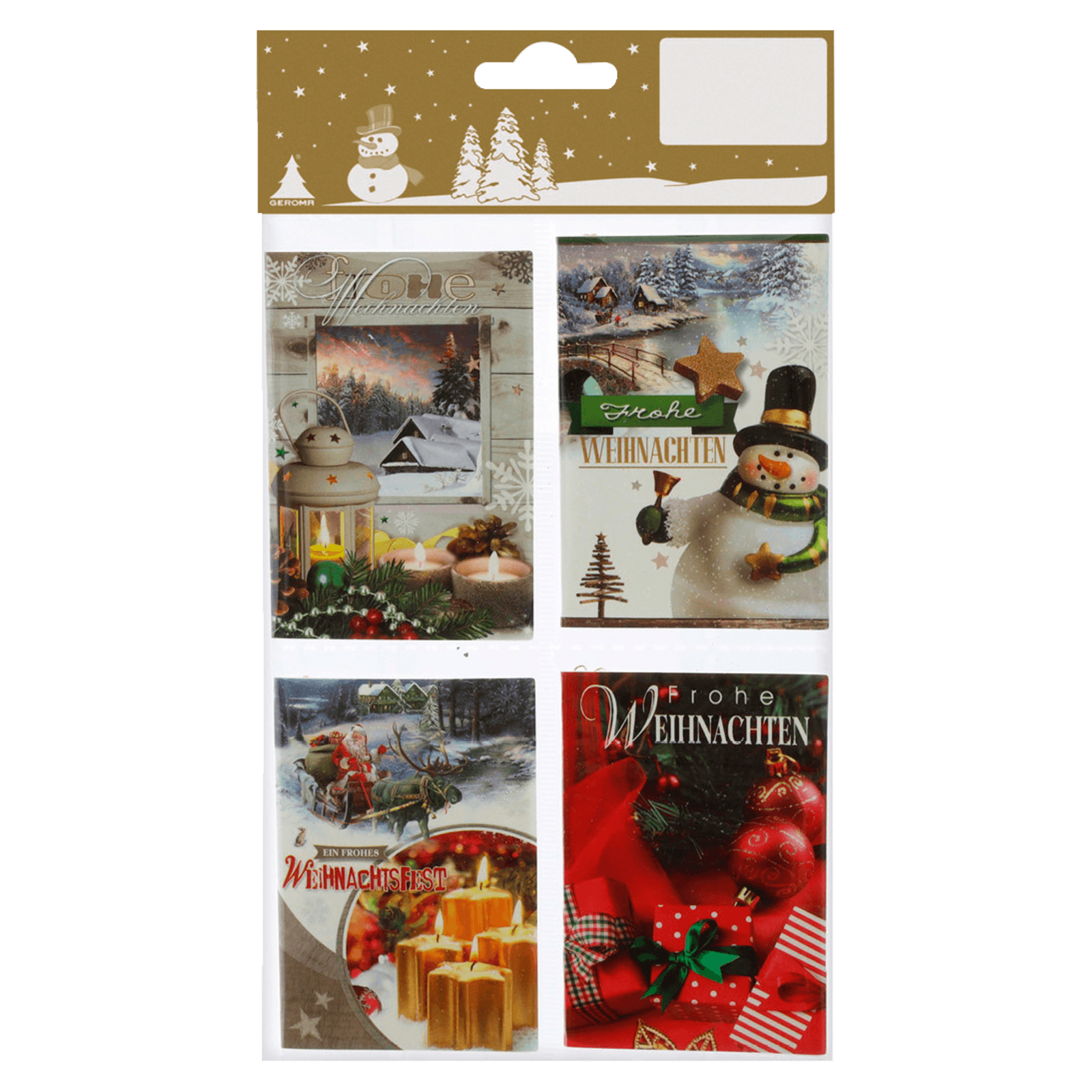 Geschenkanhänger mit Weihnachtsmotiv 4 Stück