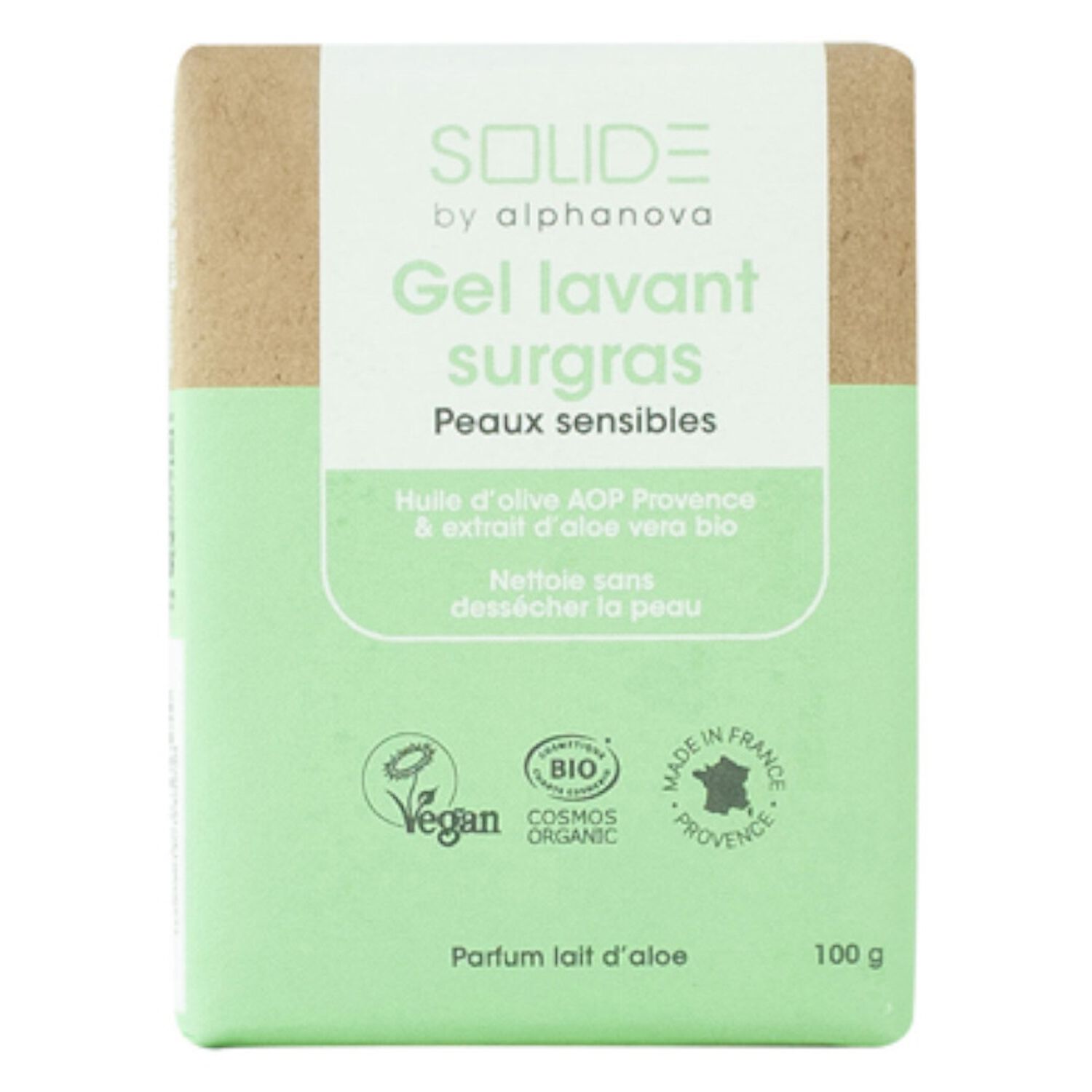 Alphanova Solide Gel Lavant Surgras Peaux Sensibles 100g