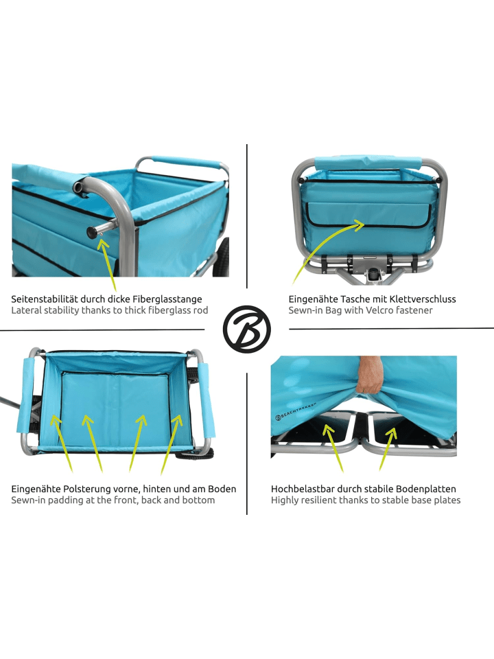 Beachtrekker Beachtrekker LiFe faltbarer Bollerwagen (Himmelblau)   Bremse   Sonnenverdeck günstig kaufen onesize