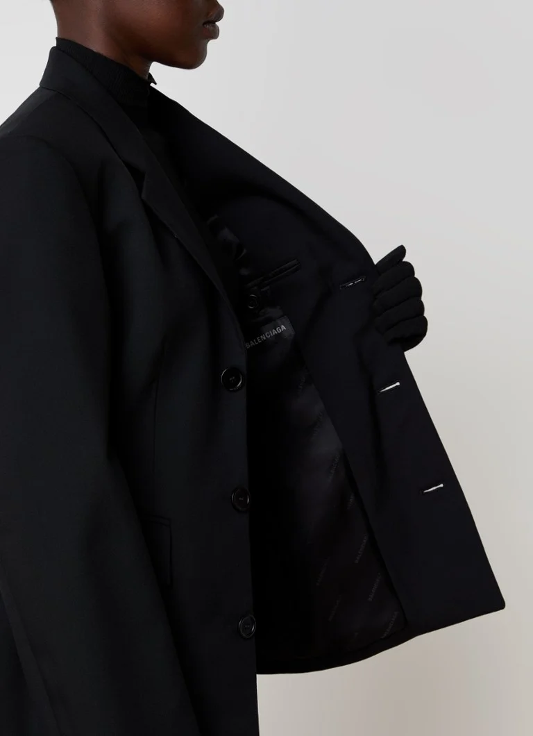 Balenciaga gyapjú blézer fedőzsebekkel