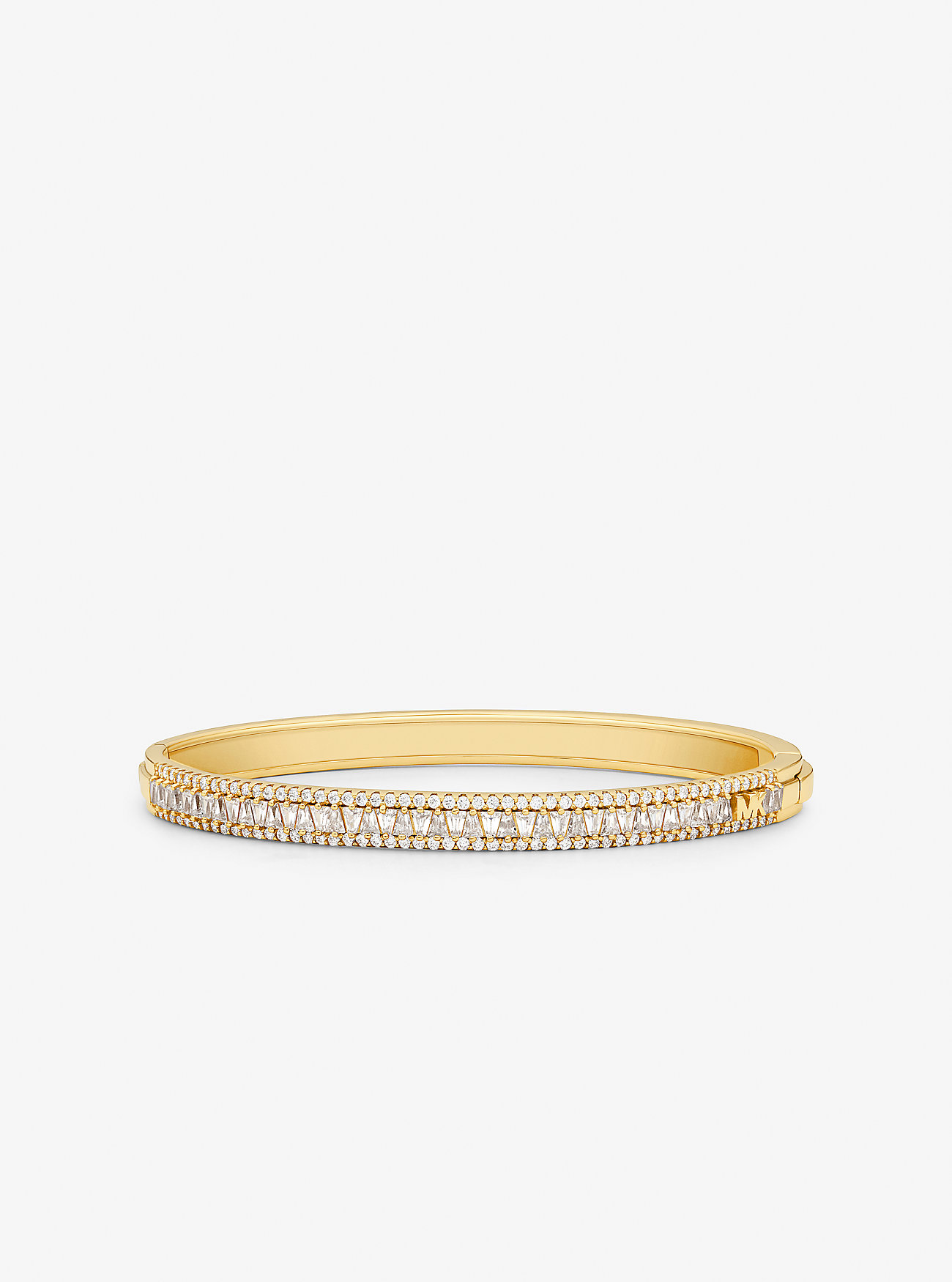 Bracciale rigido in argento sterling placcato metalli preziosi con pavé - ORO