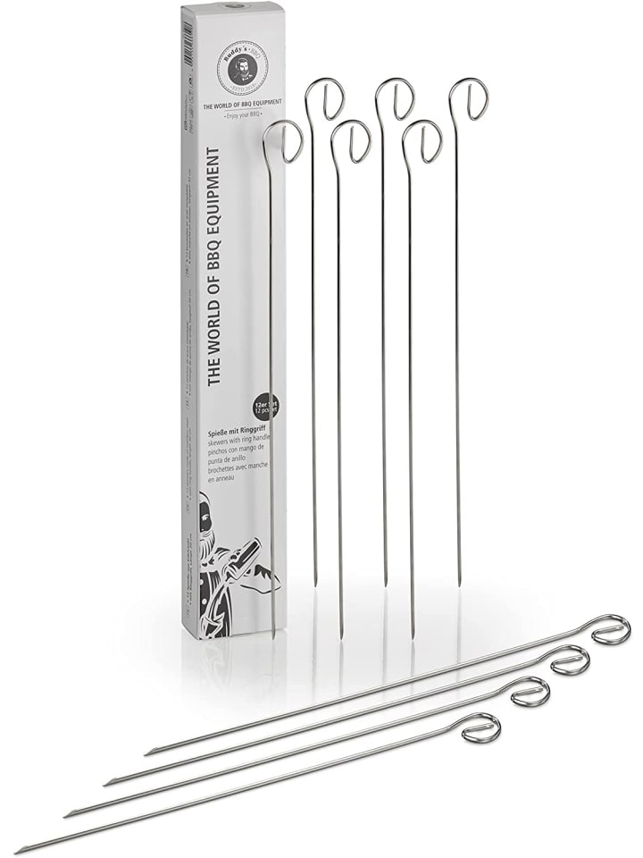 Buddy's Bar 12er-Set: Spieße, Länge: 30 cm Edelstahl in Silber günstig kaufen onesize