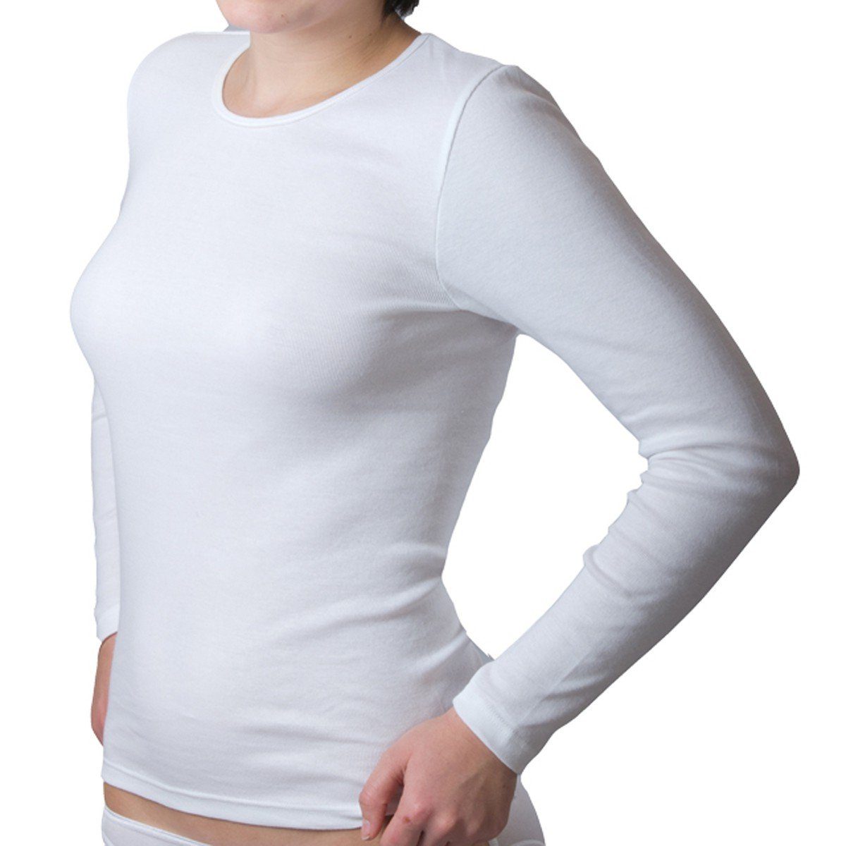 HERMKO Unterziehshirt 17830 Damen langarm Unterhemd woman longsleeve Shirt Baumwolle / Modal