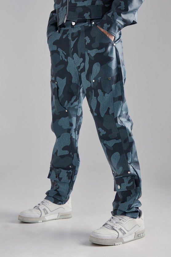 Camouflage Hose mit geradem Bein