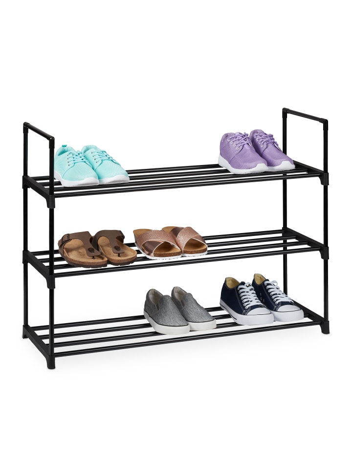 relaxdays Schuhregal in Schwarz - (B)90,5 x (H)67 x (T)30,5 cm günstig kaufen onesize