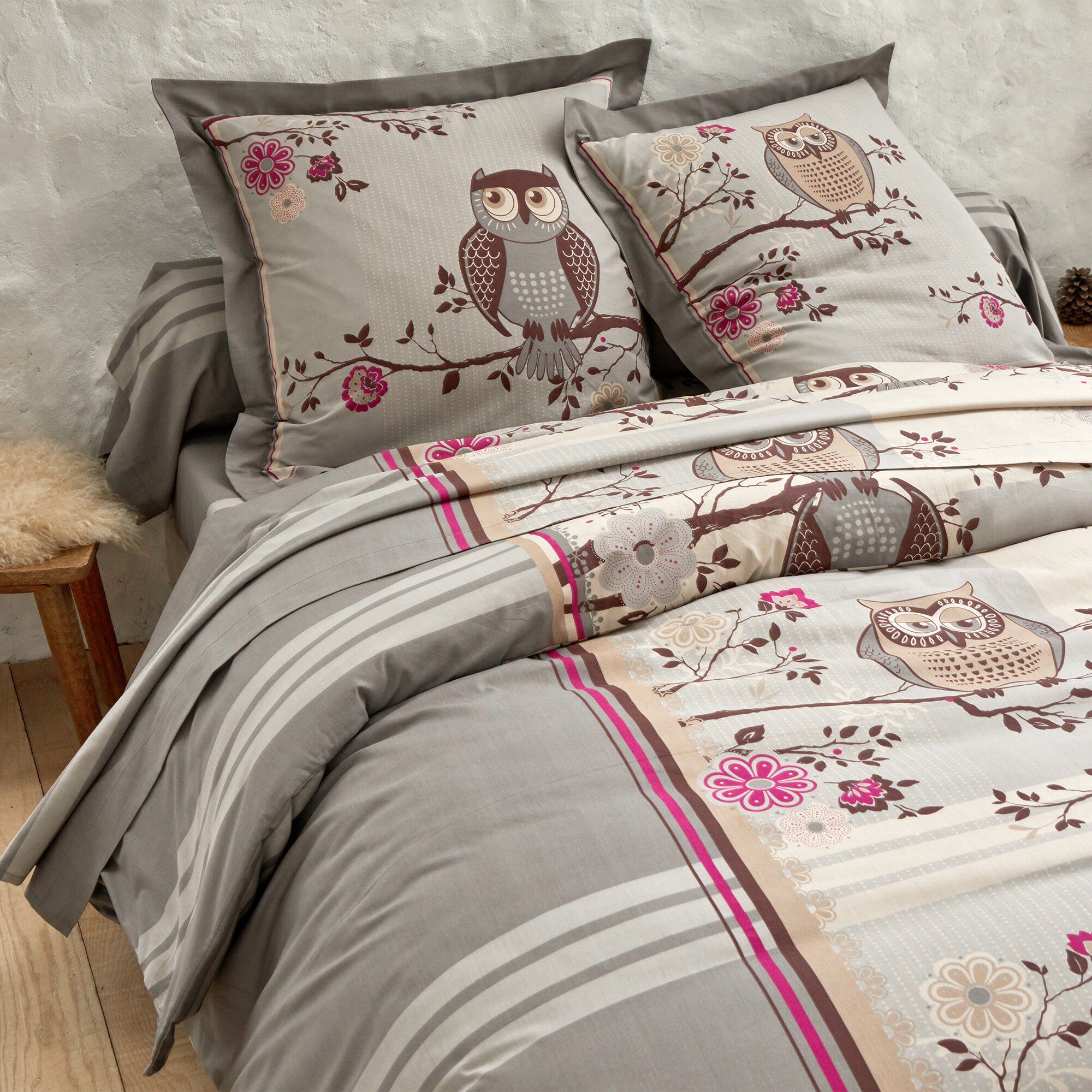 Linge de lit Chouette coton