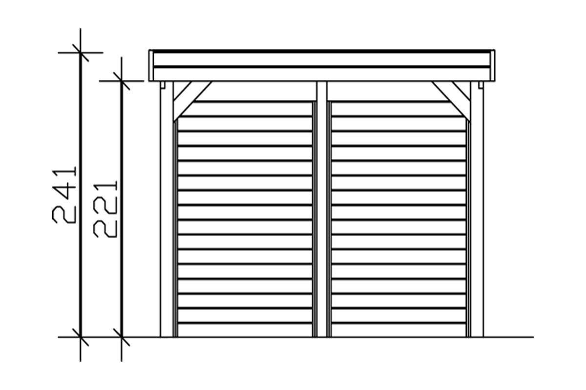 Skanholz Einzelcarport Friesland Set 1, BxT: 314x555 cm, 221 cm Einfahrtshöhe