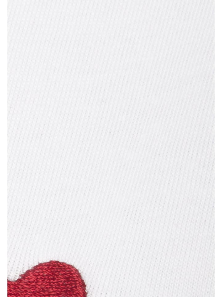 LASCANA T-Shirt in weiß-rot günstig kaufen 32/34