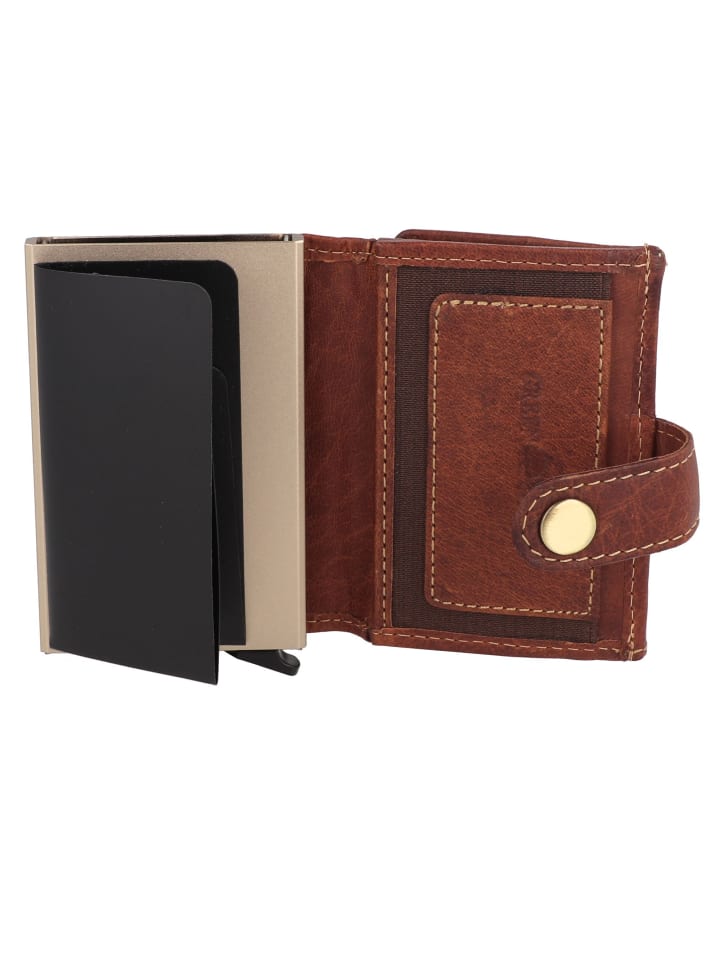 Greenburry Vintage Geldbörse RFID Schutz Leder 10 cm in cognac günstig kaufen onesize