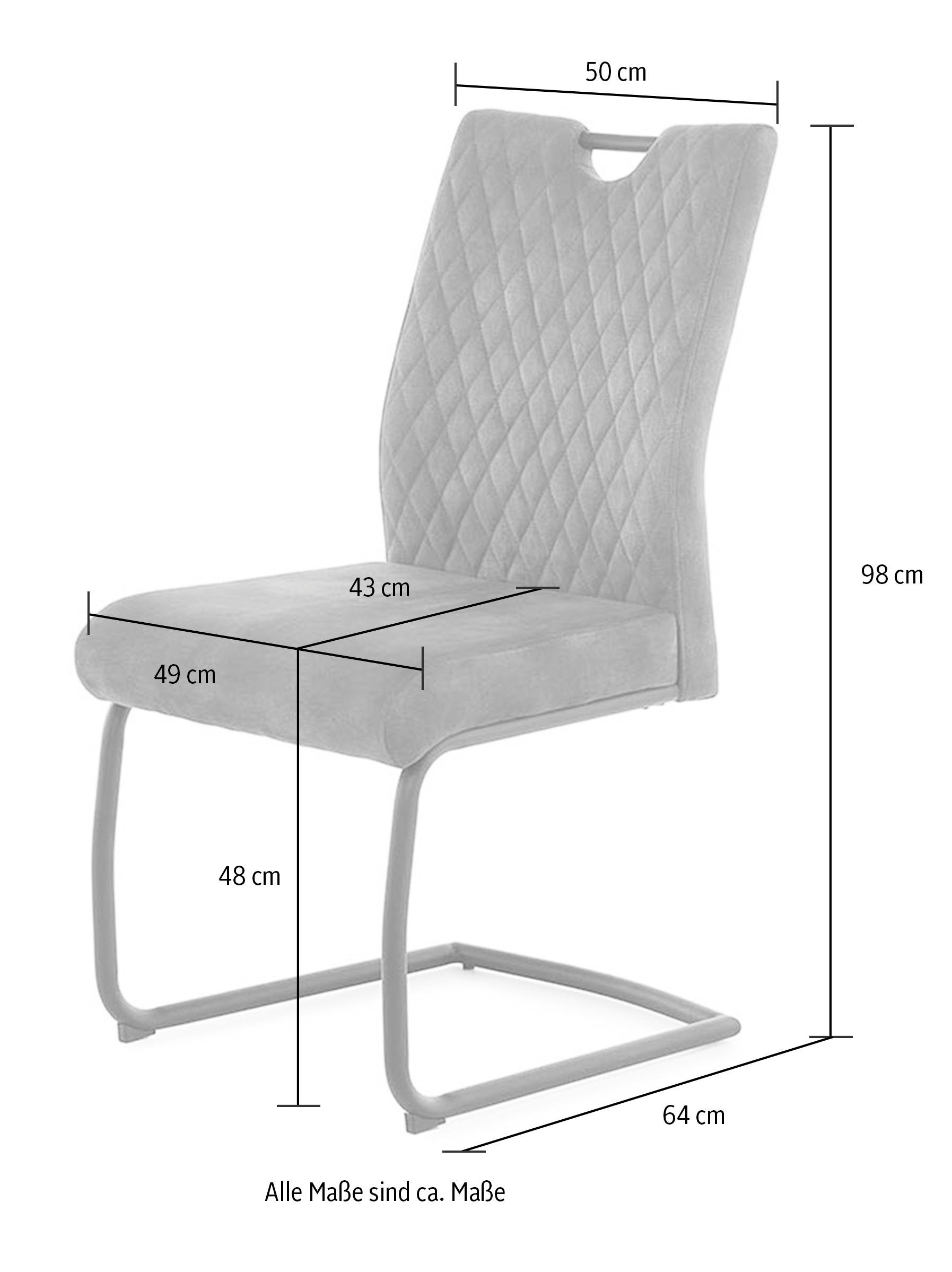 Jockenhöfer Gruppe Freischwinger Bonnie (Set, 2 St), Bis 150kg belastbar, XL-Sitzbreite, praktischer Griff im Rücken