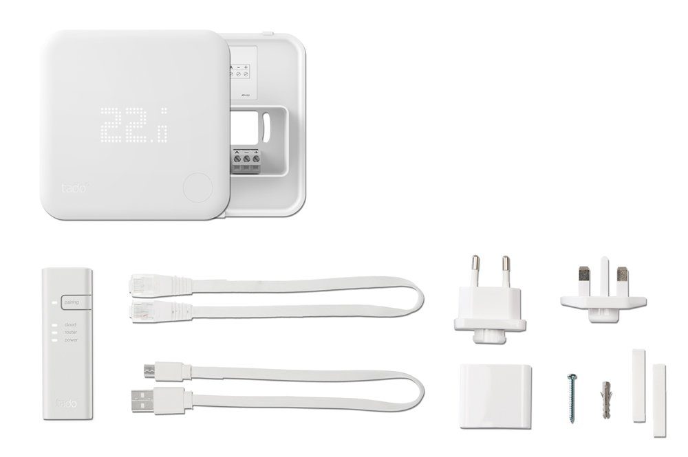 Tado Heizkörperthermostat Starter Kit - Smartes Thermostat V3+ (Verkabelt) für Heizthermen + FBH, (1 St)