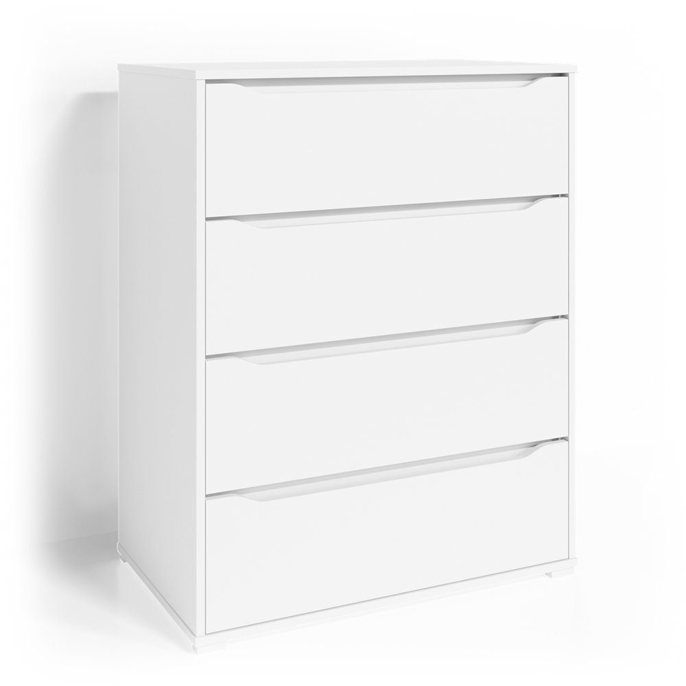 Vicco Hochkommode Kommode Mehrzweckschrank RUBEN Weiß 4 Schubladen hoch
