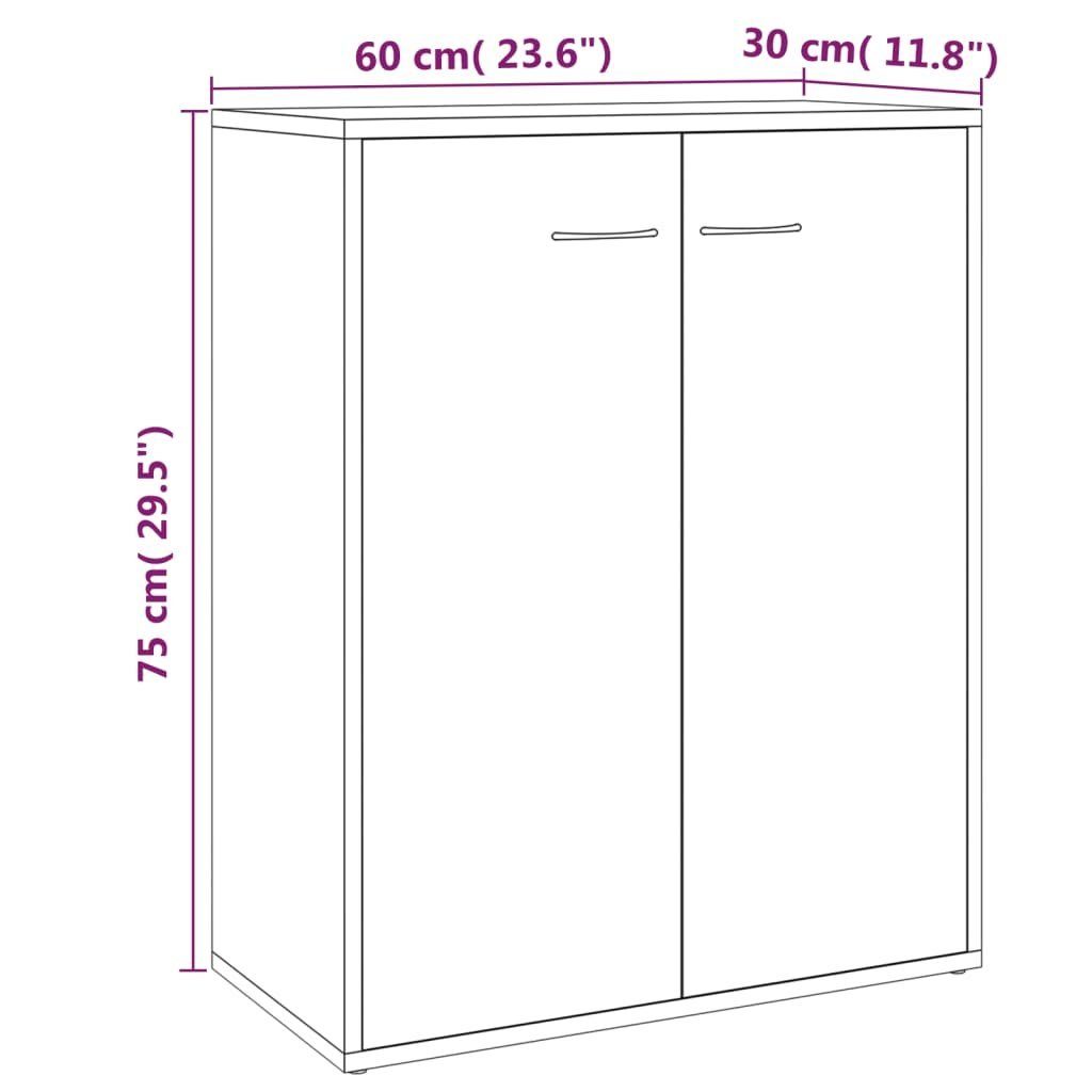 vidaXL Sideboard Sideboard Räuchereiche 60x30x75 cm Holzwerkstoff (1 St)