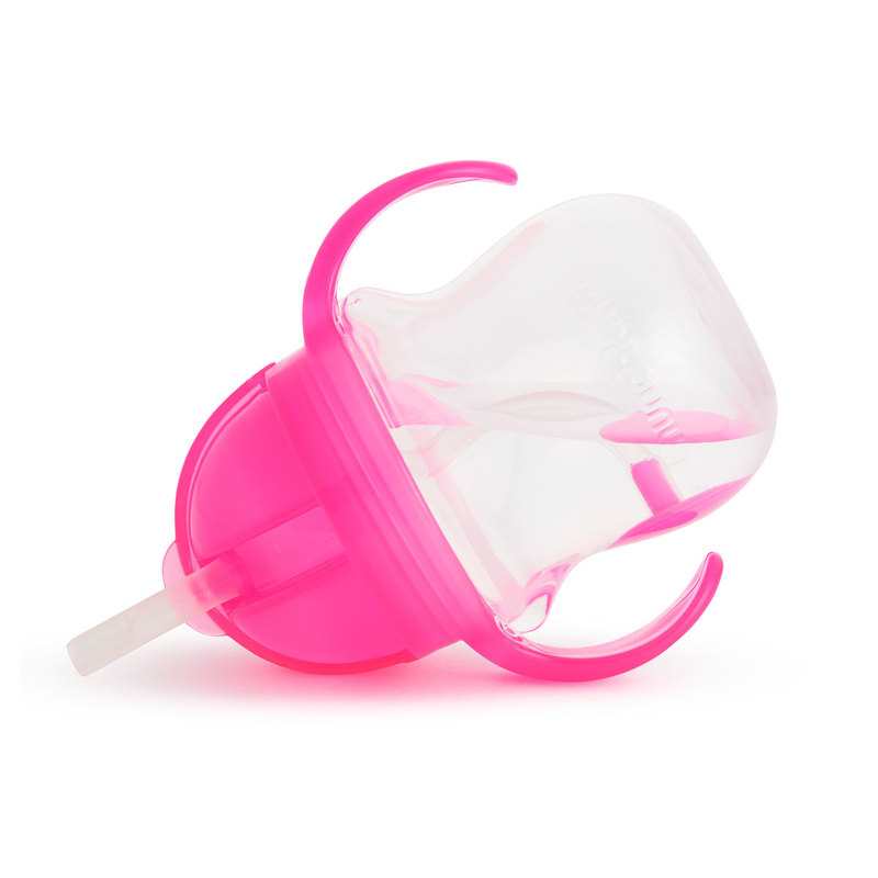 Tasse avec paille renversé 6 mois et + rose Munchkin