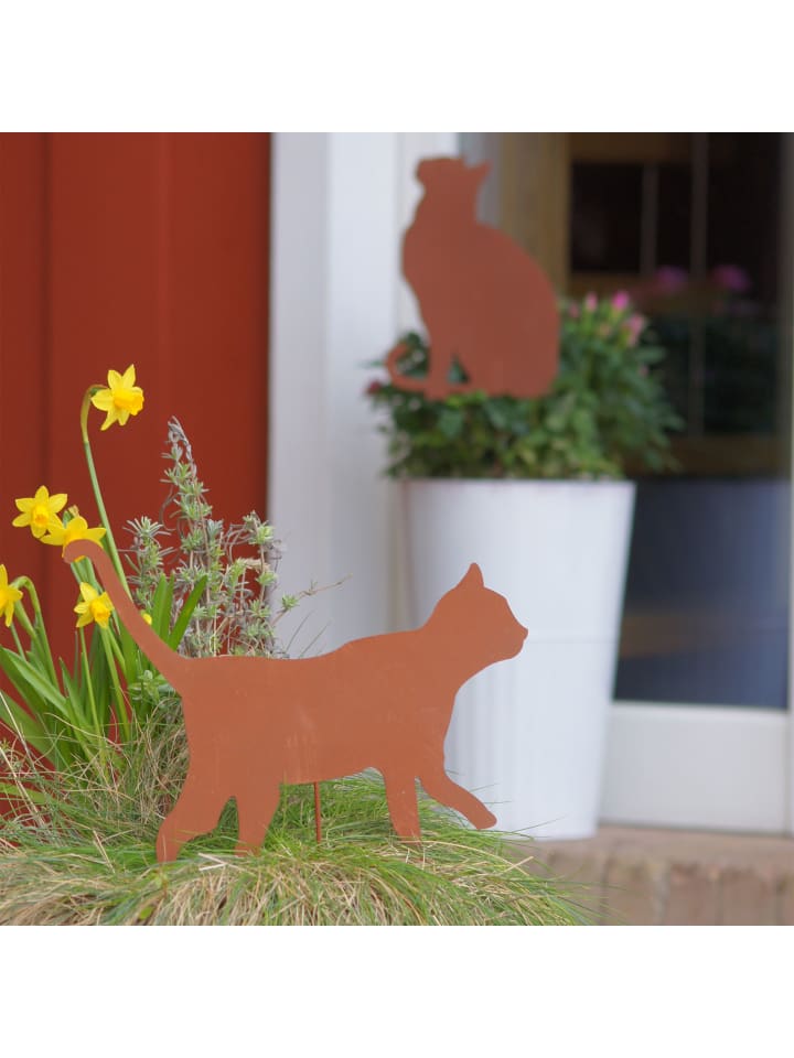 UNUS 4er Set Gartenstecker Rost Katzen in Braun günstig kaufen onesize