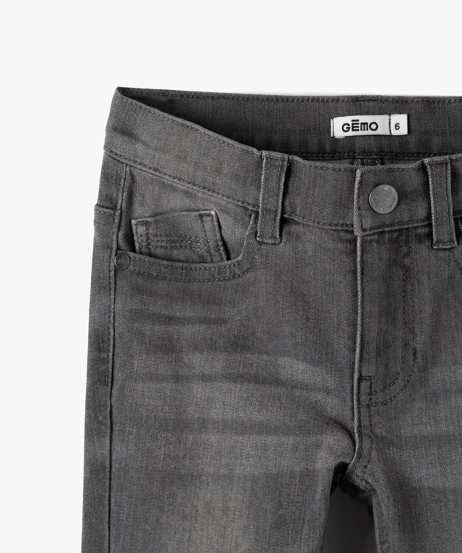 Jean Garçon coupe Slim contenant du polyester recyclé grey | GEMO