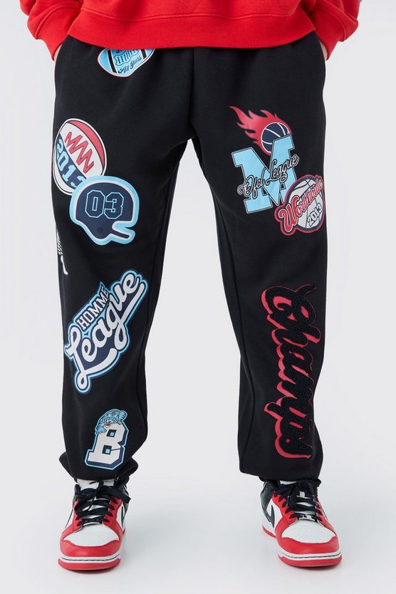 Oversize Jogginghose mit Aufnähern