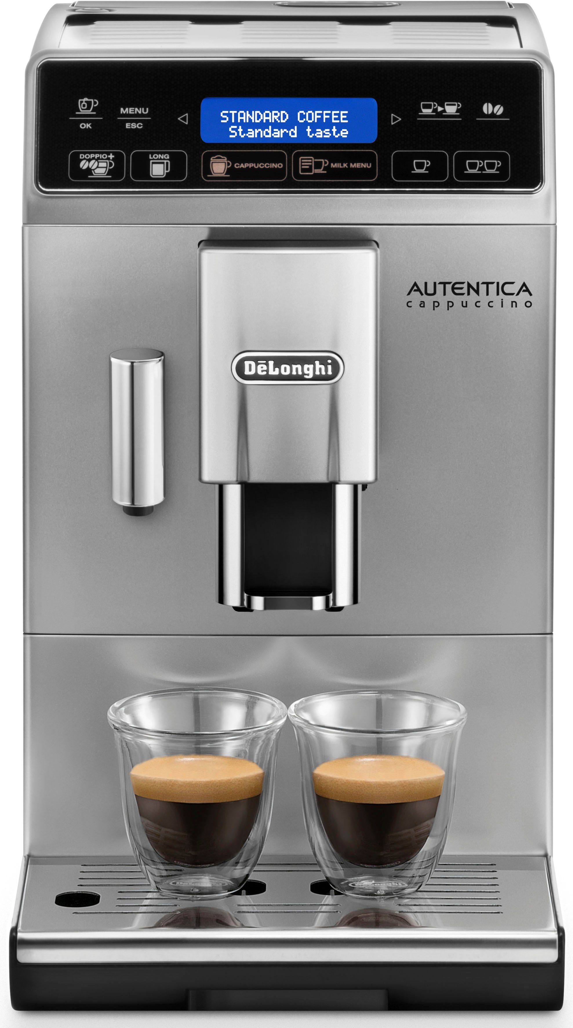 De'Longhi Kaffeevollautomat Autentica Cappuccino ETAM 29.660.SB, nur 19,5 cm breit, LatteCrema Milchsystem
