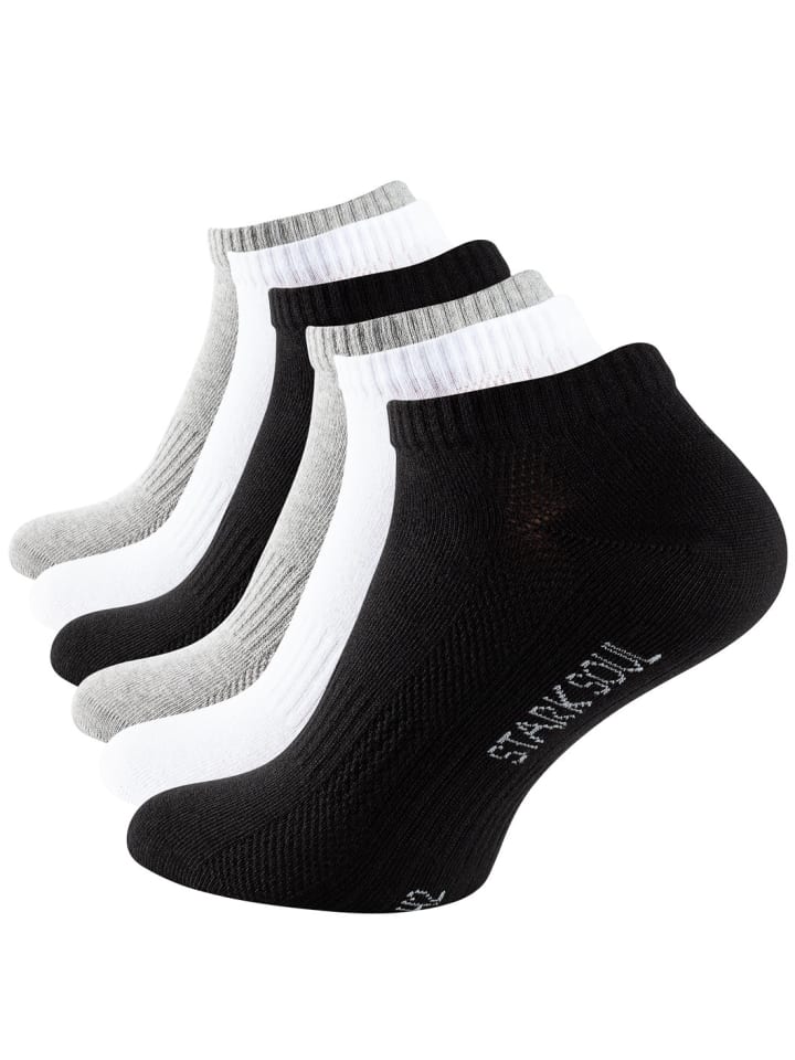 Stark Soul® Sneaker Socken 6 Paar Unisex in schw/weiss/grau günstig kaufen