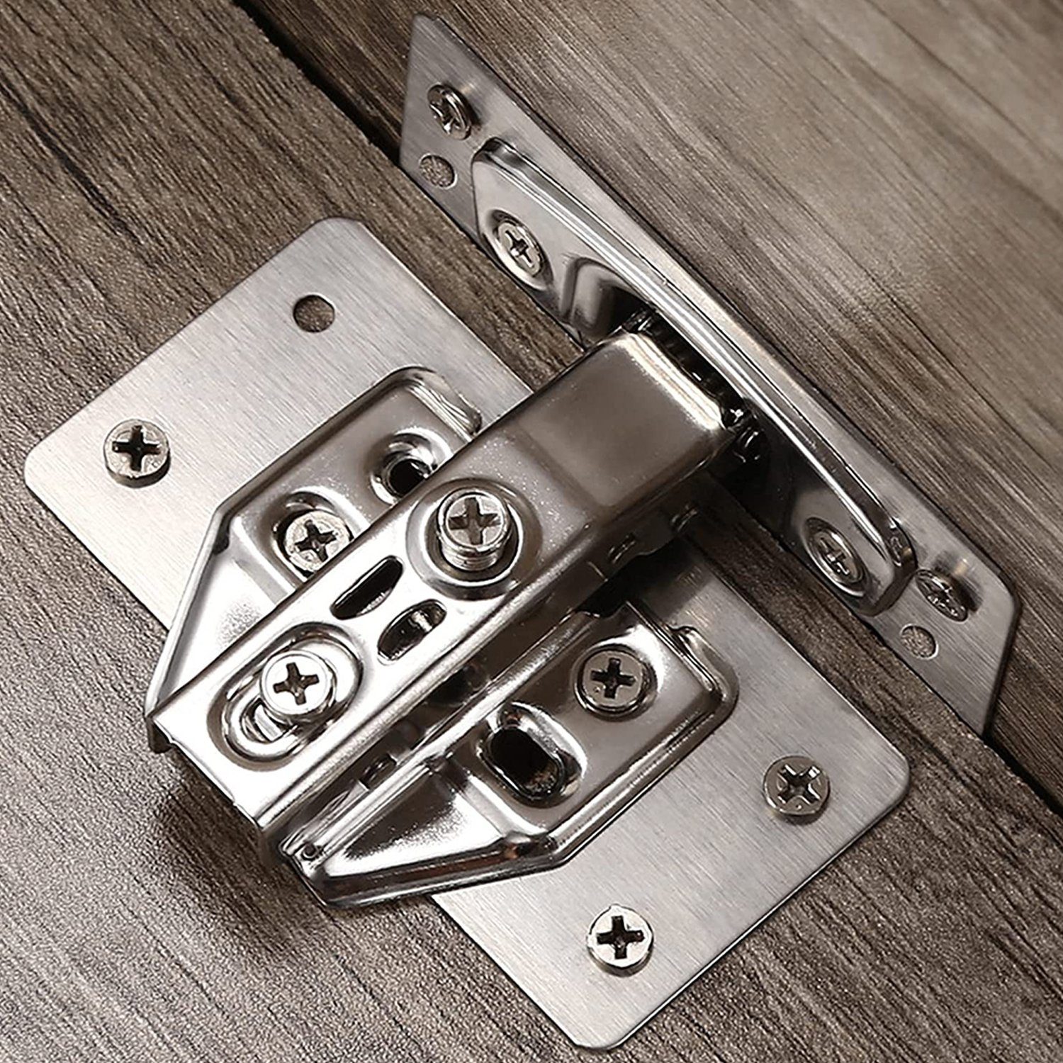 AKKEE Montagezubehör Schrank Scharnier Reparaturplatte Scharnier Reparaturplatte (4 Paar, 90*47mm), Scharnier reparaturset Geeignet für Schrank, Möbel, Schublade, Fenster