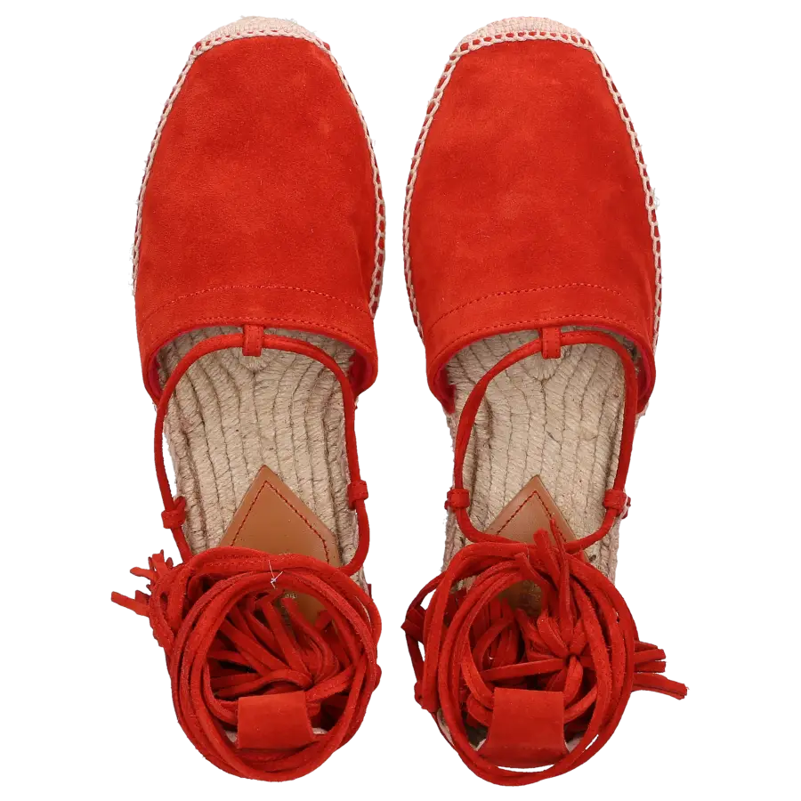 Dsquared2 - Espadrilles Sandalen FLAT Veloursleder rot Römerschnürung - orange