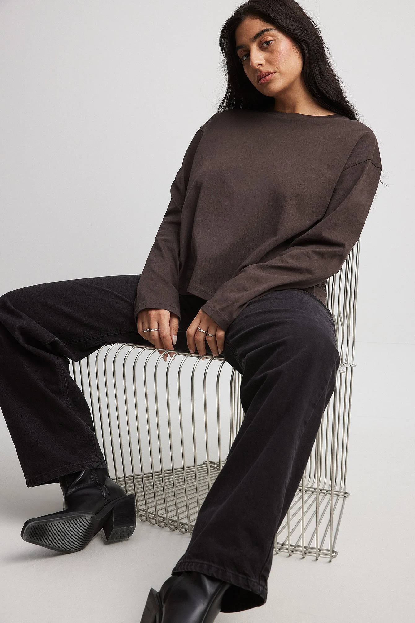 Oversize-Oberteil mit langen Ärmeln
