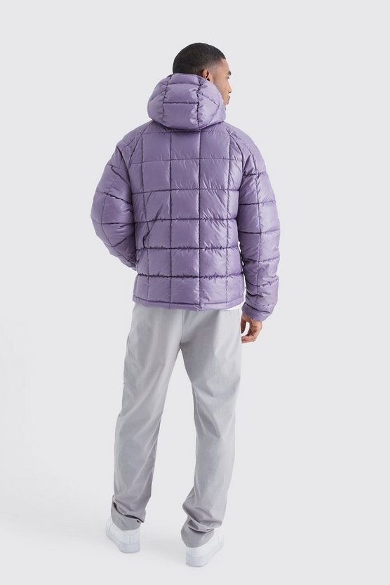 Tall kastige Steppjacke mit Kapuze
