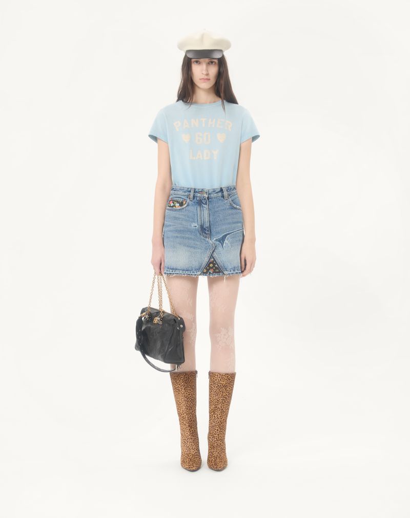 Camiseta de algodão estampada