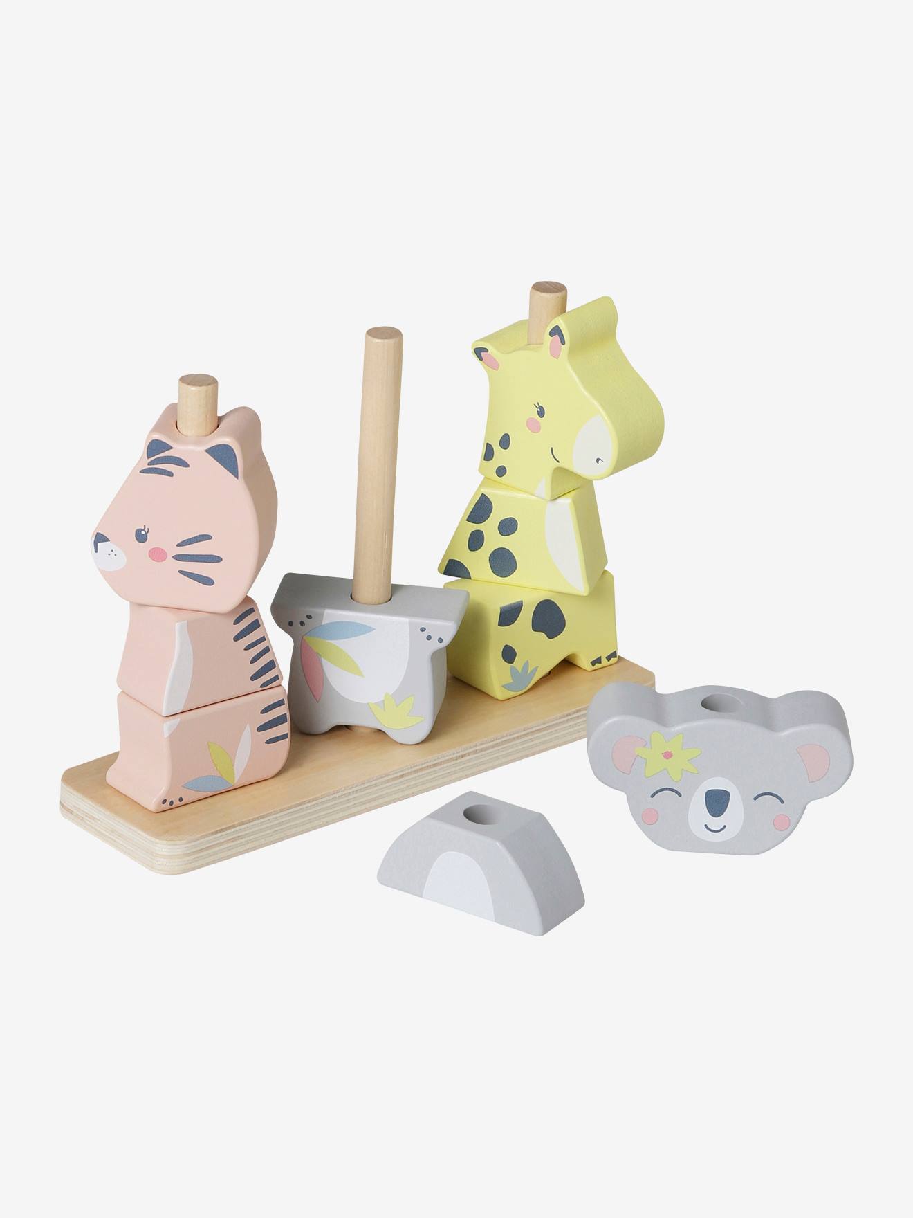 Animaux à empiler KOALA en bois FSC® rose
