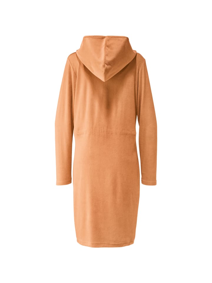 Erwin Müller Leichtfrottier Bademantel mit Kapuze in apricot günstig kaufen