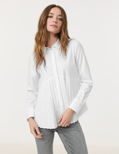 Baumwollbluse mit Plissee-Detail